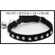  Velvet Crystal Cat Collar Black